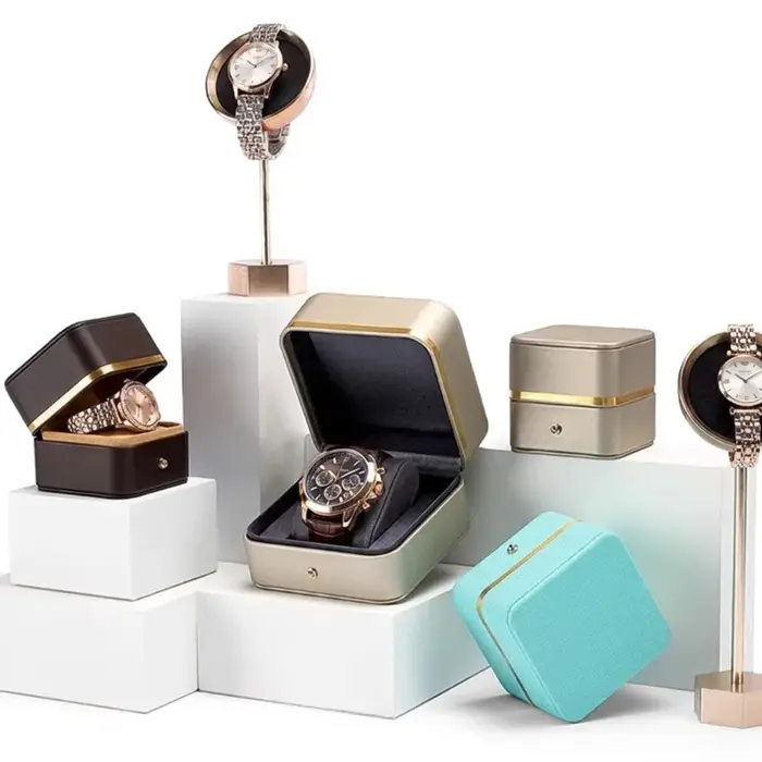 Boîte de rangement pour montre en cuir PU