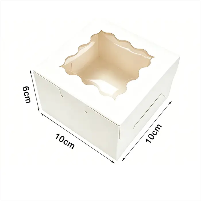Boîtes à gâteaux blanches avec fenêtre, boîte à gâteaux carrée en carton pour la décoration de gâtea