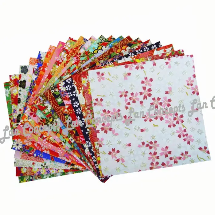 Papier origami japonais 14x14cm, papier Washi, papier Chiyogami, papier Yuzen pour bricolage, cadeau