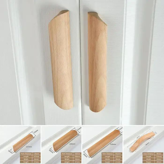 Poignées de meuble en bois de hêtre Foy