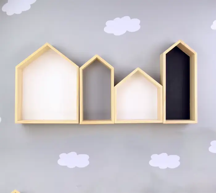 Rangement mural créatif en bois pour chambre d'enfant