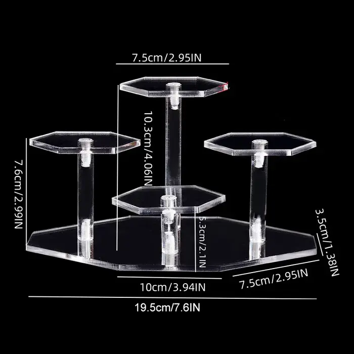 Présentoir Transparent amovible en acrylique à 4 niveaux, présentoir de figurines en argile pour pou