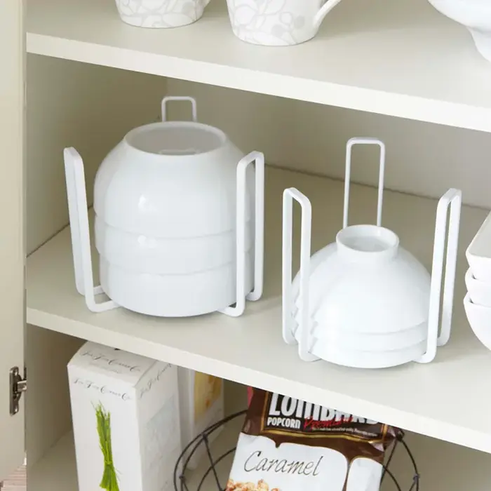 Étagère de rangement pour bols et assiettes en métal