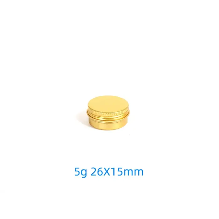 Boîte en aluminium dorée de 5g à 60g, pot à crème, boîte métallique, pot cosmétique DIY rechargeable