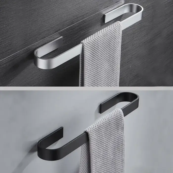 Porte-serviettes porte-serviettes salle de bain porte-serviettes cintre noir argent espace aluminium