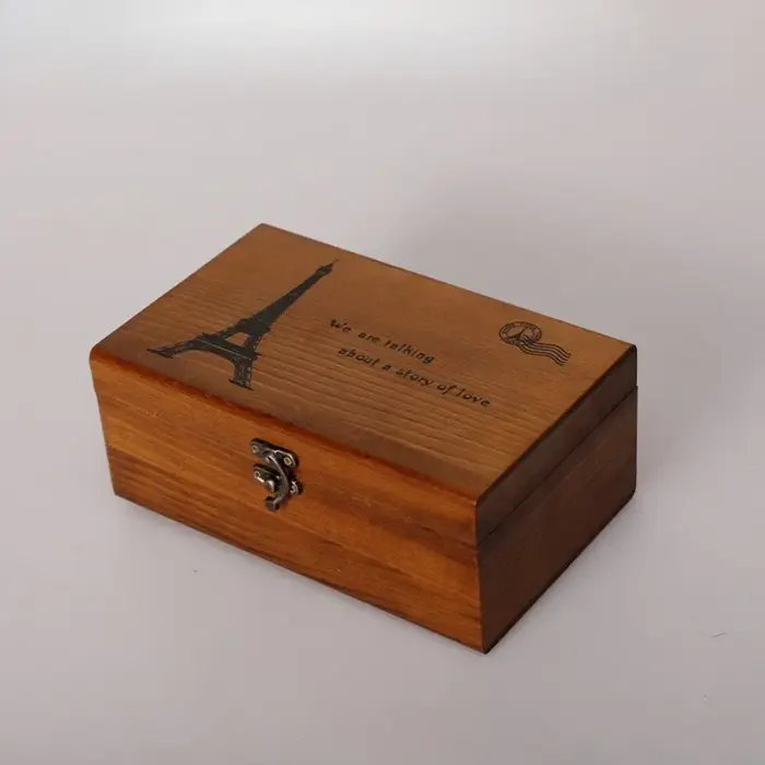 Boîte à couture en bois avec couvercle, organisateur artisanal multi-compartiments, rangement à domi