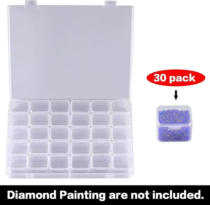 Boîte de rangement pour peinture diamant à 30 compartiments