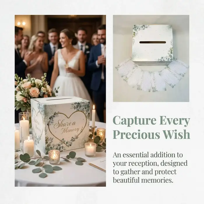 Boîte à cartes florale blanche pour mariage