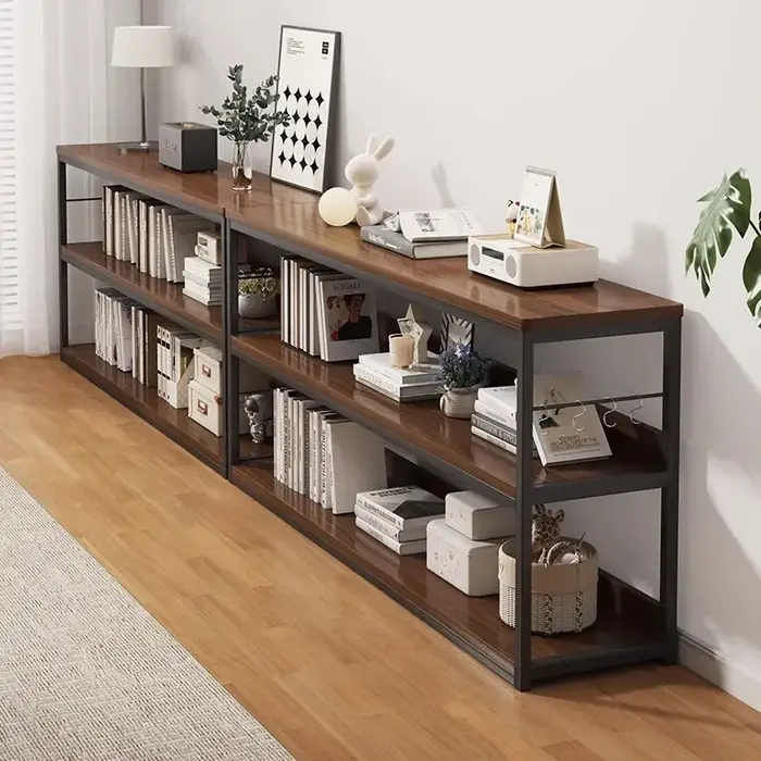 Bibliothèque Simple, étagère murale intégrée du sol au plafond
