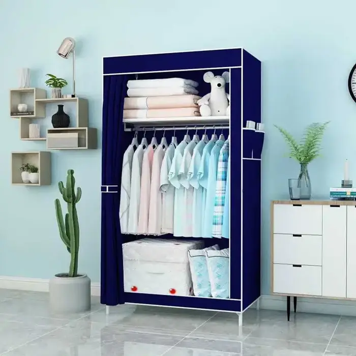Armoire simple Armoire anti-poussière pour dortoir d'étudiants Armoire pliante en tissu anti-poussiè
