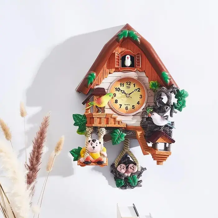 Horloges murales coucou avec minuterie, fonction d'horloge en résine, horloge murale décorative numé