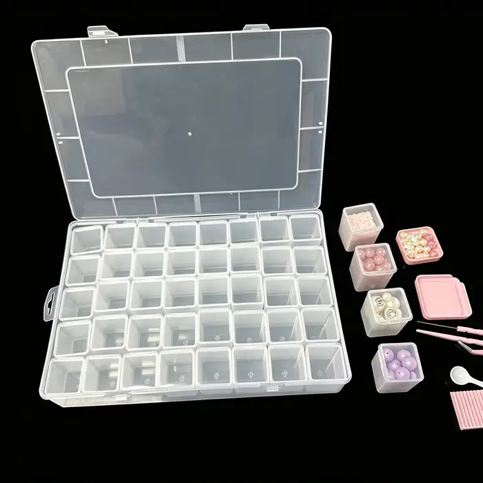 Ensemble de 20/40 boîtes de rangement transparentes en plastique grande capacité - utilisées pour ranger les perles