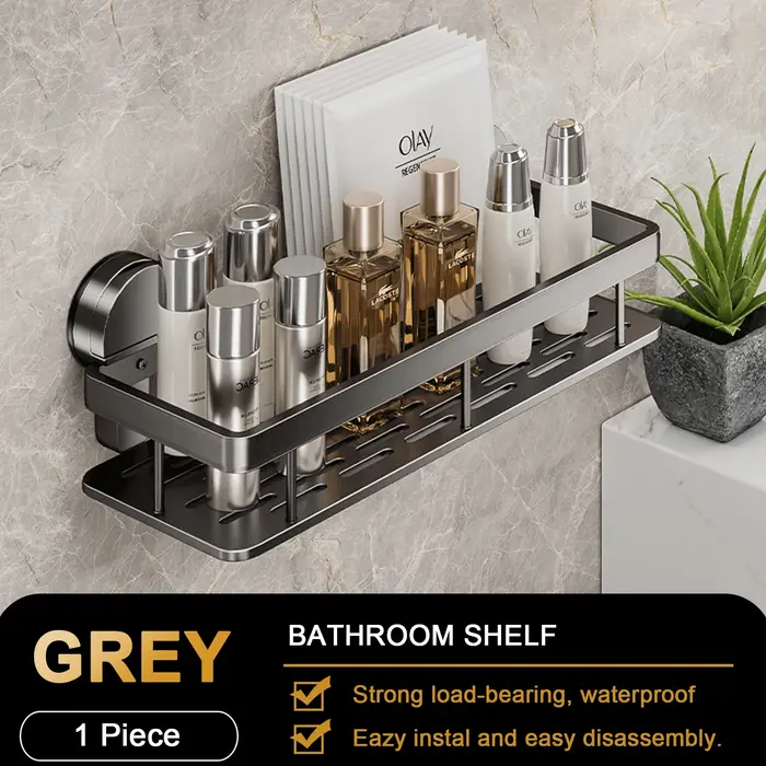 Étagère murale de salle de bain à ventouse, sans perceuse, bouteille de shampoing, support de douche