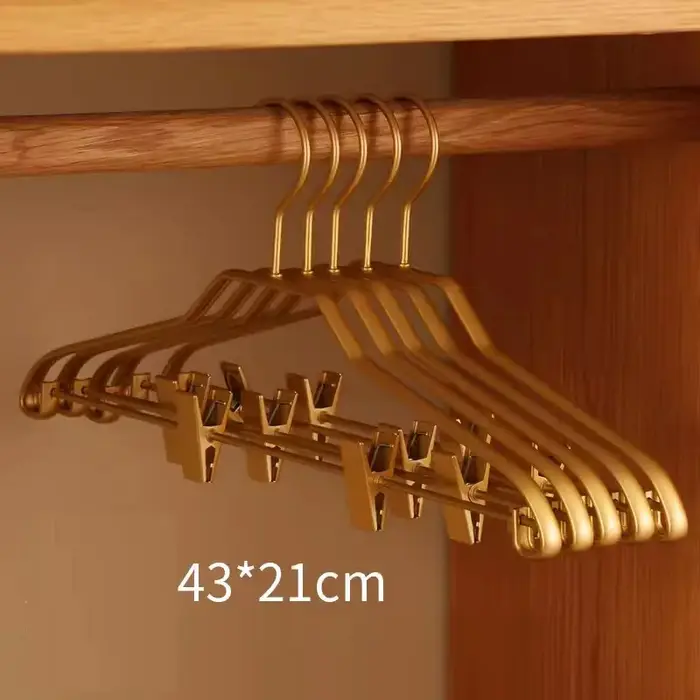 Cintres de luxe en alliage d'aluminium, 5 pièces, pour le stockage de pantalons, gril anti-brûlure, 