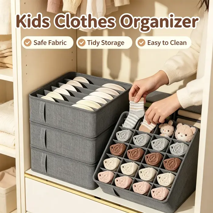Organisateur de placard pliable en tissu pour sous-vêtements