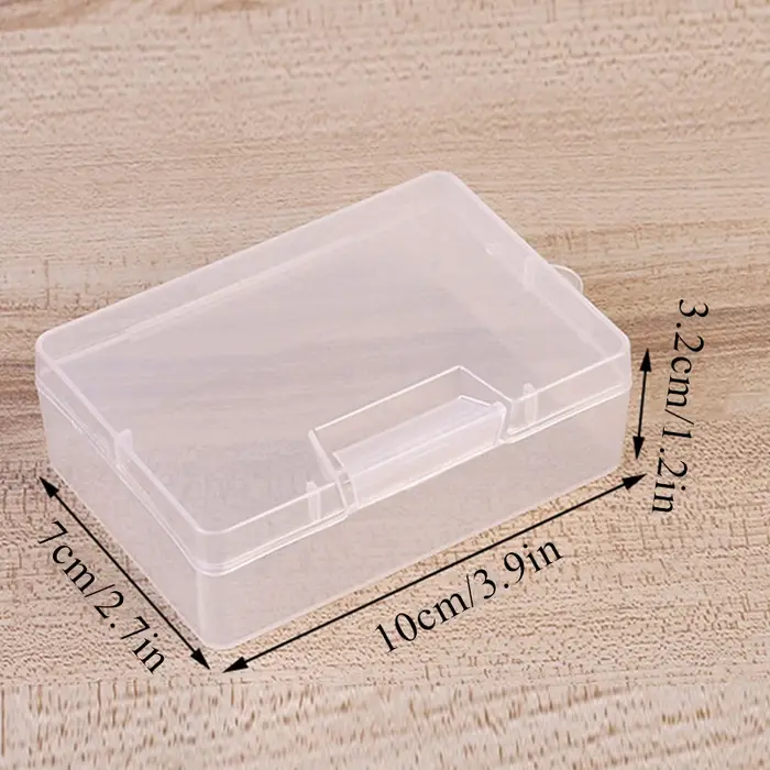 Boîte de rangement rectangulaire transparente en plastique, organisateur d'autocollants, conteneur d
