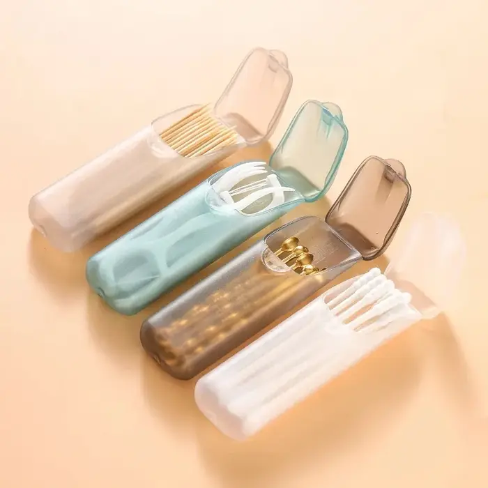 Mini boîte de rangement de cure-dents avec couvercle