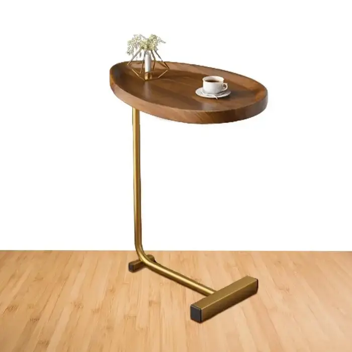 Table de bout en forme de C pour café et thé, canapé fin, petit meuble TV, cadre en métal, étroit, r