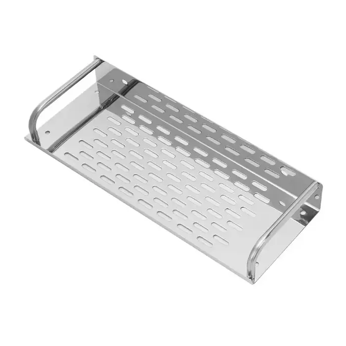 Étagère de rangement murale en acier inoxydable, monocouche, pour la cuisine et la salle de bain