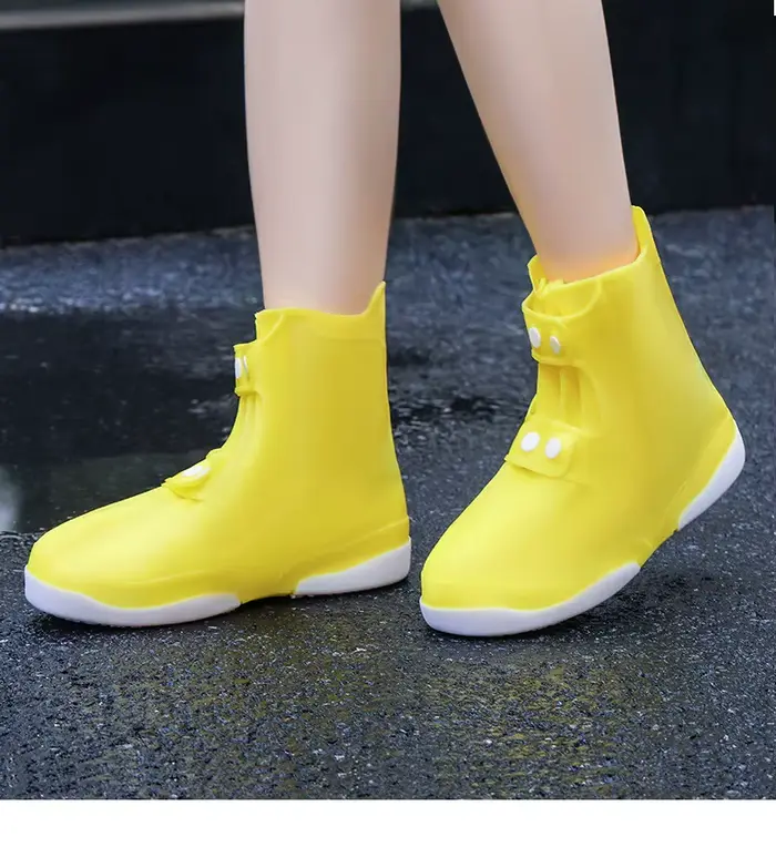Couvre-chaussures imperméables réutilisables en silicone, protecteur de chaussures de pluie unisexe 