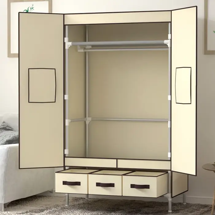 Armoire de rangement multifonction en tissu pour chambre à coucher