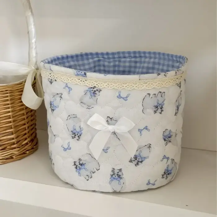 Boîte de rangement mignonne en forme de cœur avec nœud