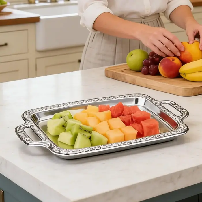 Plateau alimentaire en métal