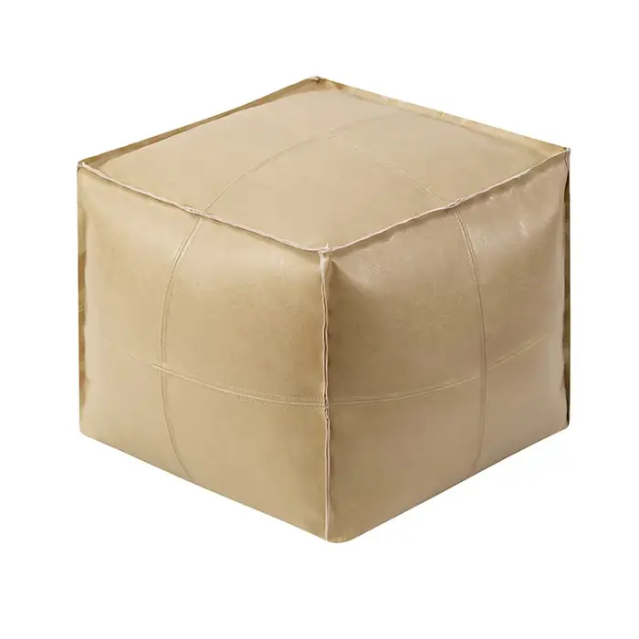 Repose-pieds meubles maison tabouret de rangement étanche sans remplissage en cuir PU Ottoman grande