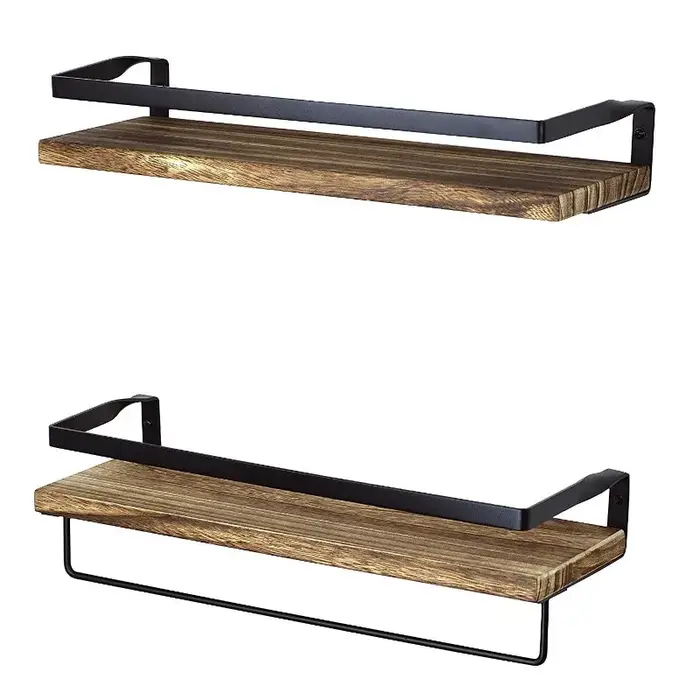 Étagère flottante murale en bois, 1 pièce, porte-épices, support de maquillage de douche, organisate