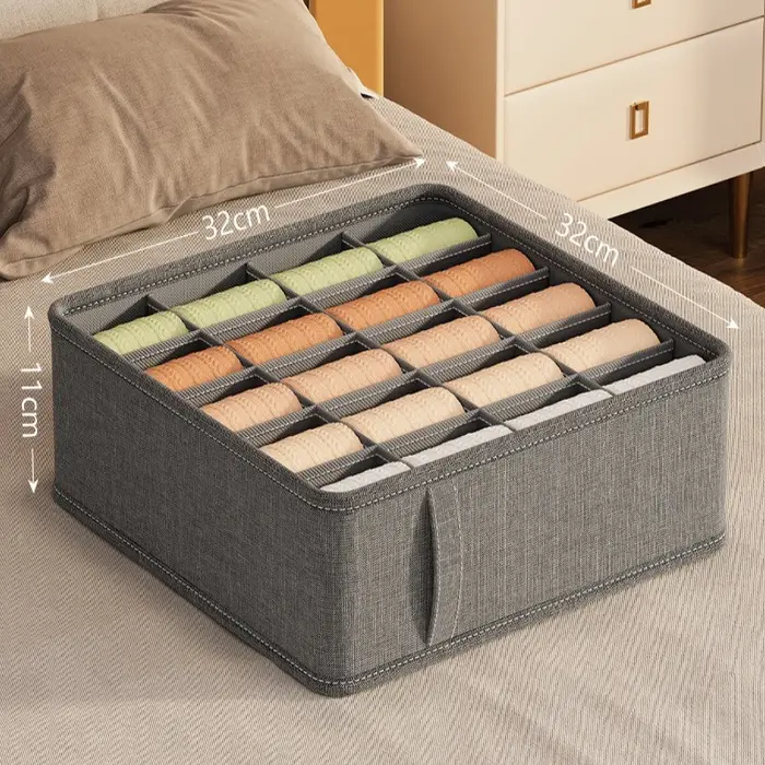 Boîte de rangement multifonctionnelle pour sous-vêtements et chaussettes, avec tiroir à compartiment