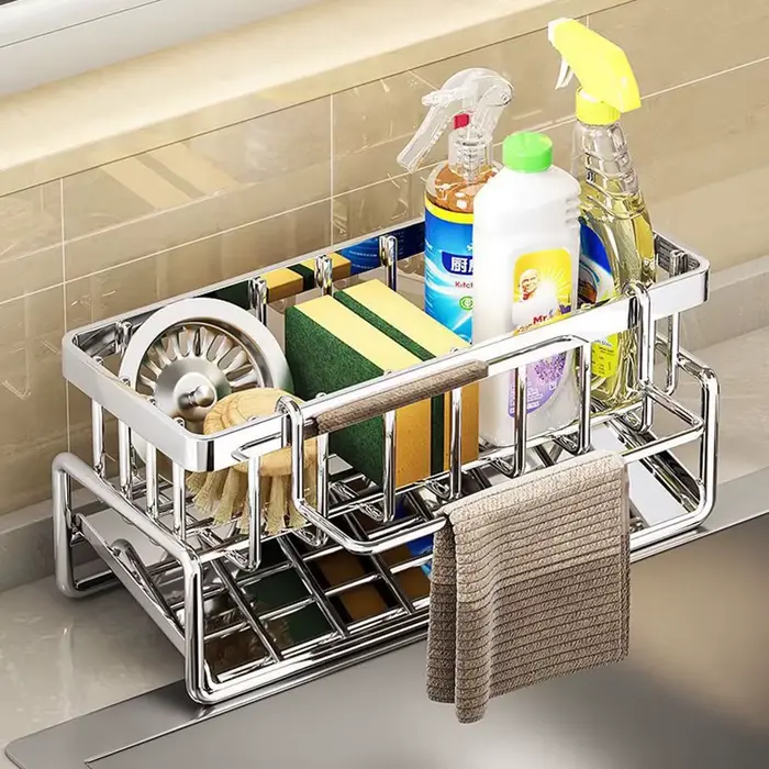 Étagère de cuisine en acier inoxydable