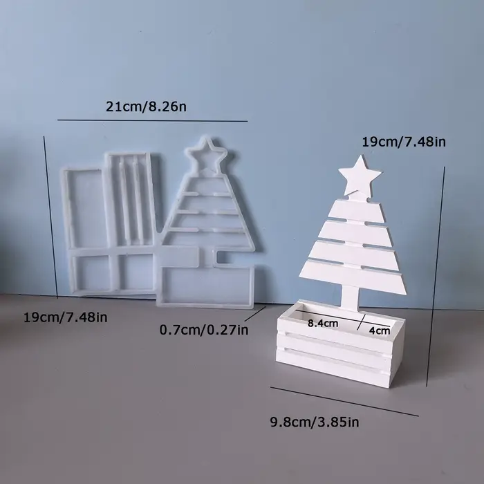 Moule de rangement d'arbre de noël en Silicone, bricolage bibelot bijoux conteneur de bonbons résine