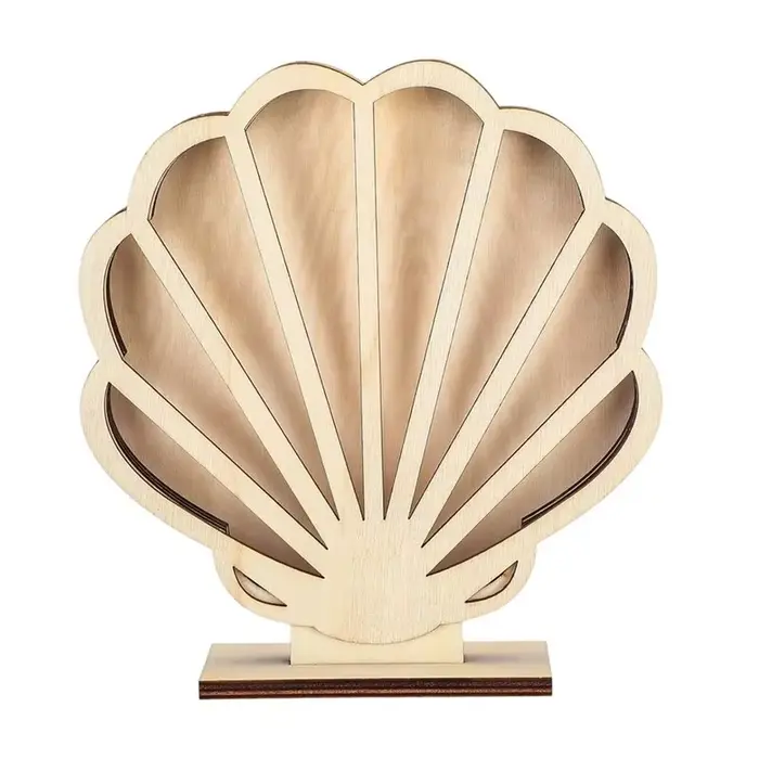 Boîte de rangement BSEVB-Shell Bracket, décoration de chambre à thème marin, vitrine en bois pour co