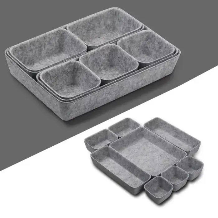 Feutre bureau 8 pièces tiroir boîte de rangement ensemble une pièce moulé organisateur Snack conteneur système d'organisation Kit