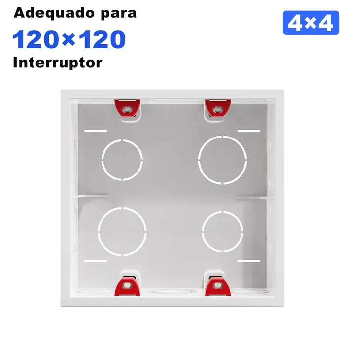 Boîtier mural Melery Brazil 4X4, cassette de câblage interne 120x120mm pour interrupteur et prise, a