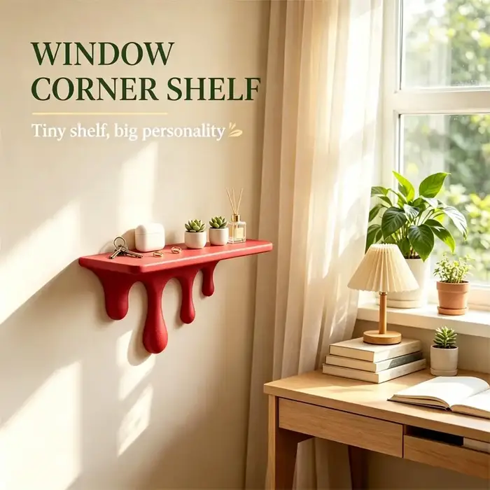 Étagère murale flottante effet goutte d'eau en plastique pour chambre à coucher, support de présentation mural pour décoration de salon