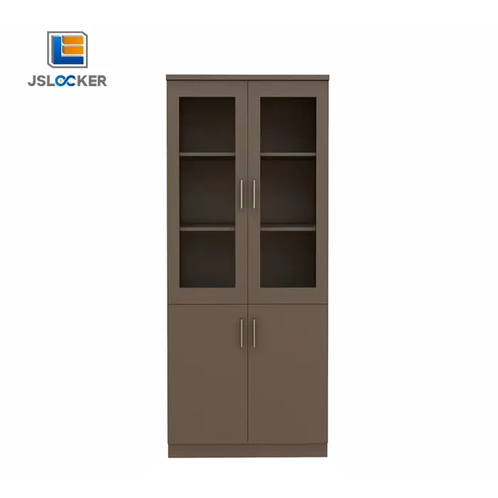 Armoire de bureau moderne, classeur en acier à deux portes en verre, armoire de rangement en métal m