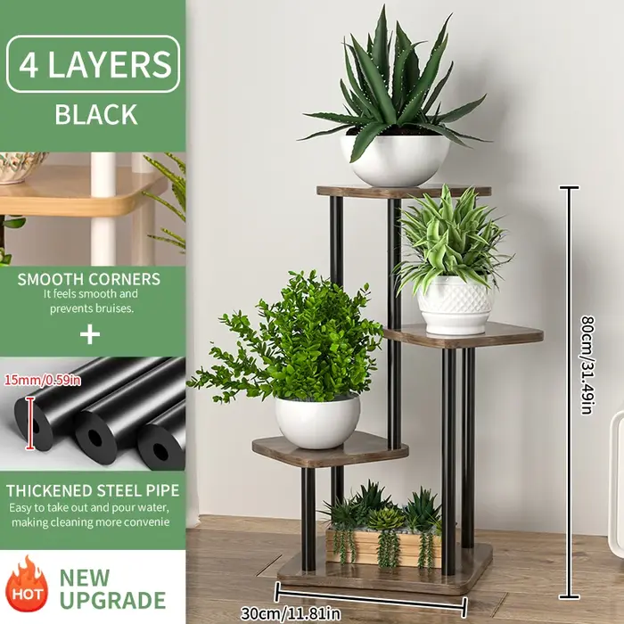 Support de plante pour fleurs, étagère de rangement en bois, étagère à fleurs à 4/5/6 niveaux, jardi