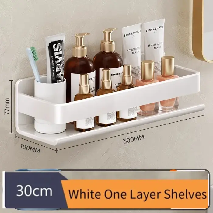 Étagère murale pour salle de bain, étagère à épices multifonctionnelle pour articles, rangement de c