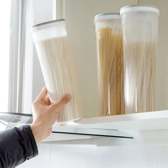 Bocaux de rangement pour pâtes et nouilles, grande capacité, organisateur de cuisine, boîte de conservation quantitative pour pâtes et nouilles