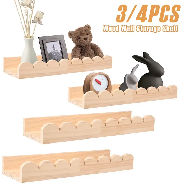 Étagère de rangement murale en bois festonné