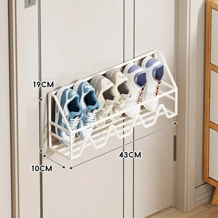 Meuble à chaussures mural multi-niveaux pour la maison, rangement compact et étroit pour chaussures,
