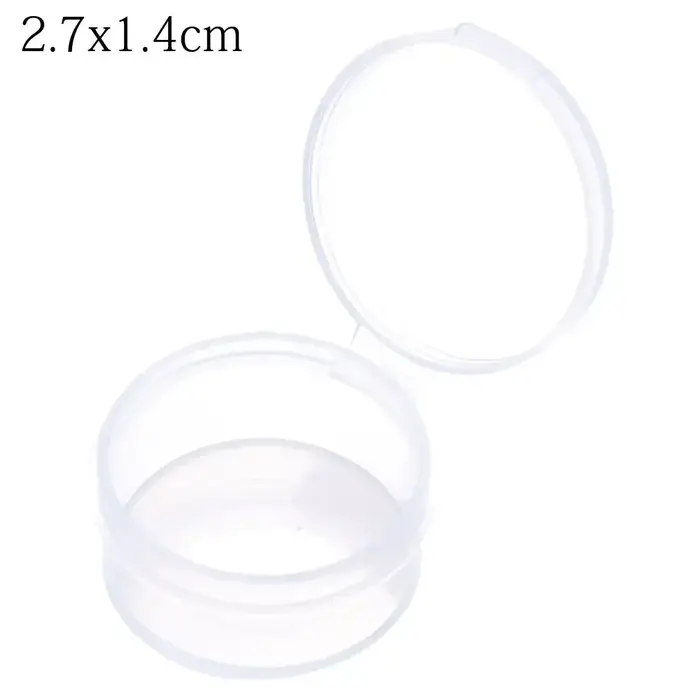 Boîte de Rangement Transparente en Plastique, Carrée et Ronde, Conteneur pour Petits Articles, Perle