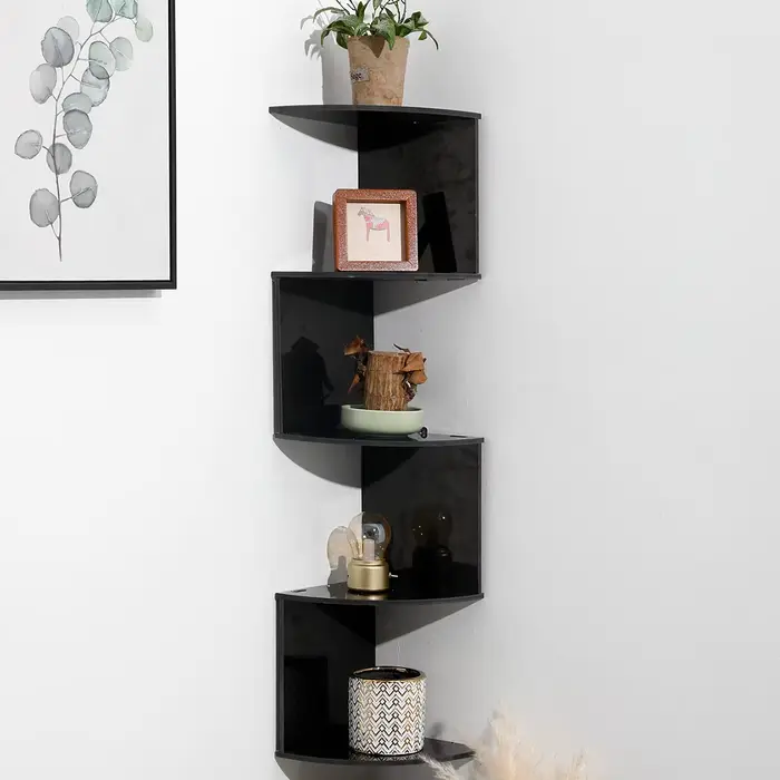 Étagère d'angle en bois à 2/4/5 couches
