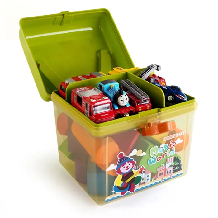 Boîte de rangement double couche pour enfants