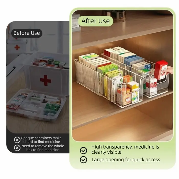 Boîte de rangement extensible en plastique grande capacité avec séparateurs