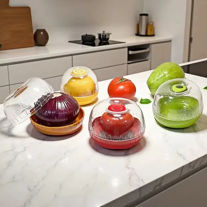 Boîte de conservation des fruits, réfrigérateur, conteneur de stockage scellé en plastique pour avocat, citron, oignon, tomate, légumes, conservation des fruits