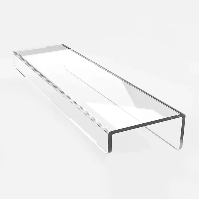 Étagère Murale Flottante en Acrylique Invisible de 15 Pouces, Présentoir Transparent en Forme de U, 