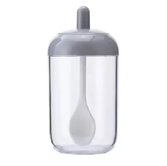 Pot à épices rond avec couvercle, cuillère, bouteille d'assaisonnement, boîte à condiments, boîte sc