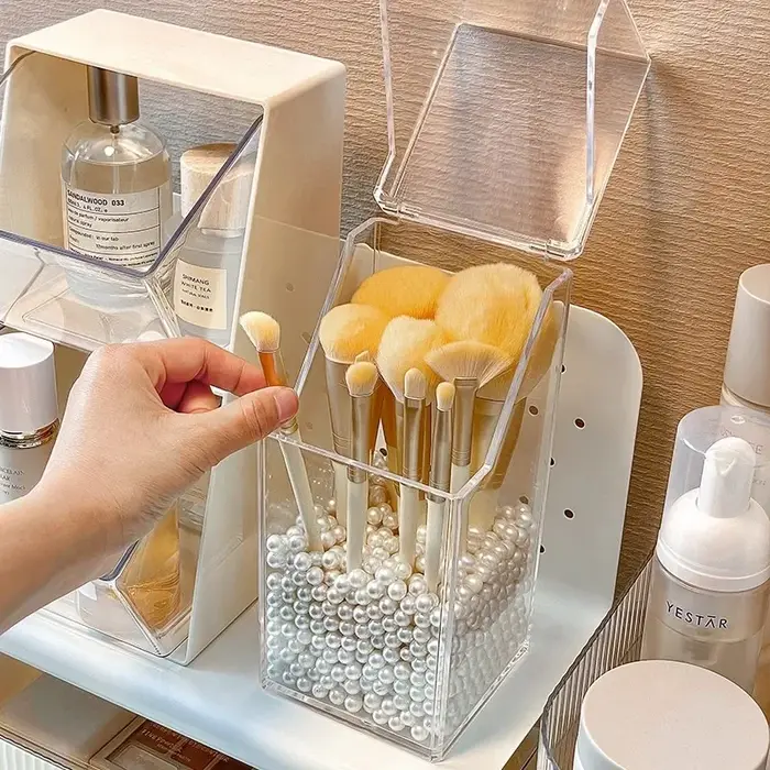 Boîte de rangement pour pinceaux de maquillage